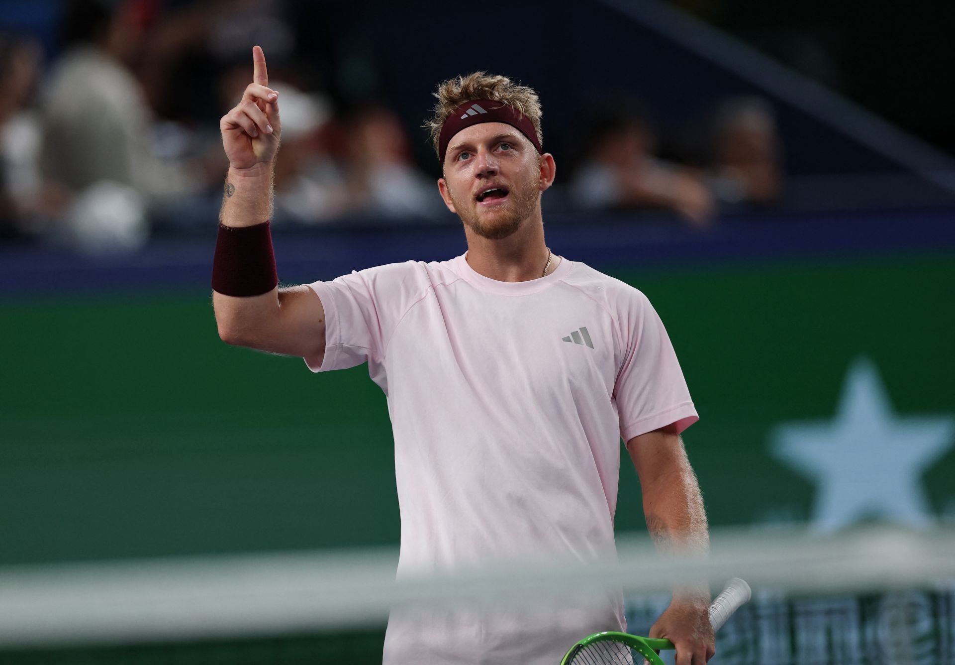 Davidovich celebra el pase a la final del Masters 1000 de Shanghái.