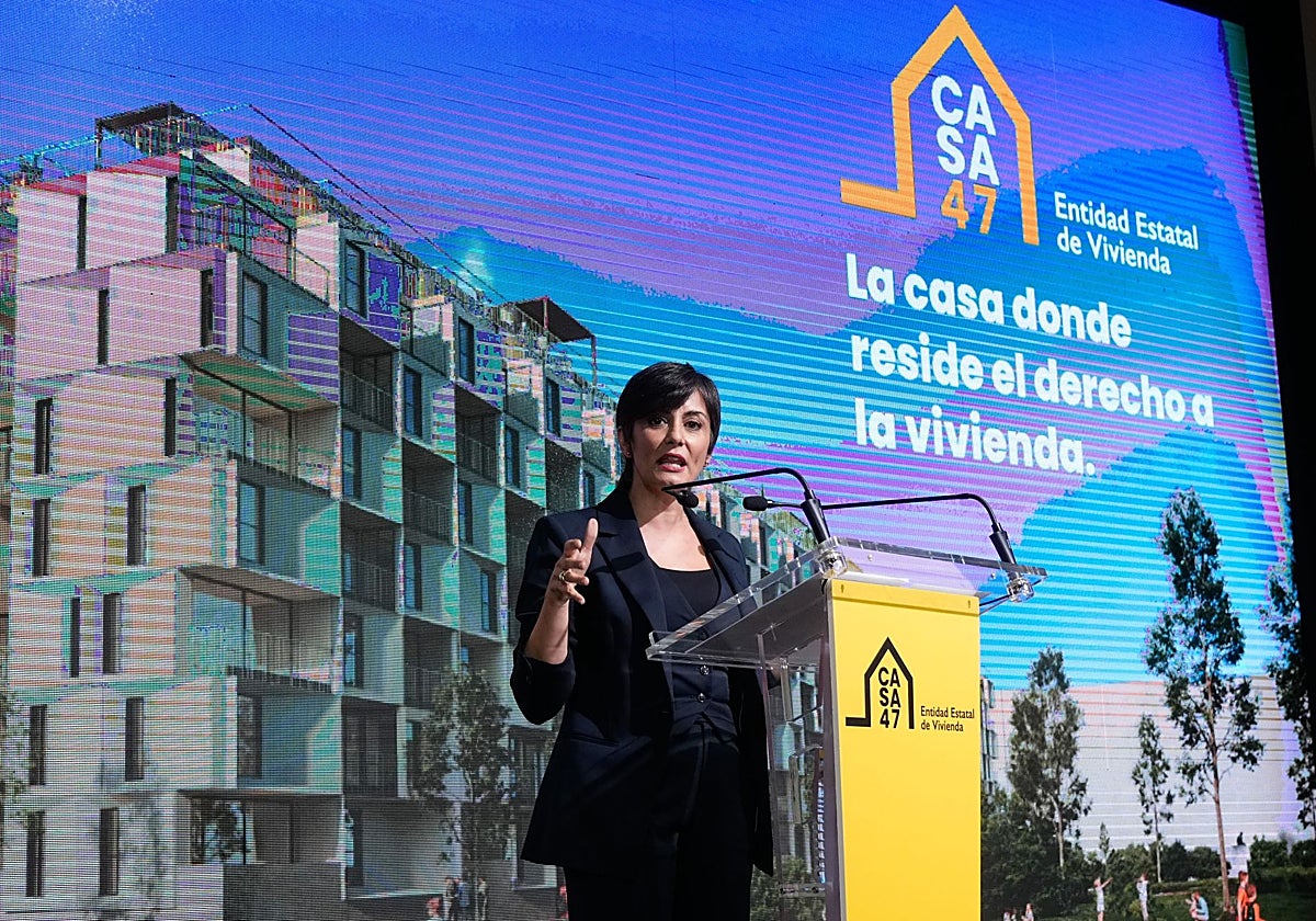 La ministra de Vivienda, Isabel Rodríguez, durante la presentación de Casa 47.