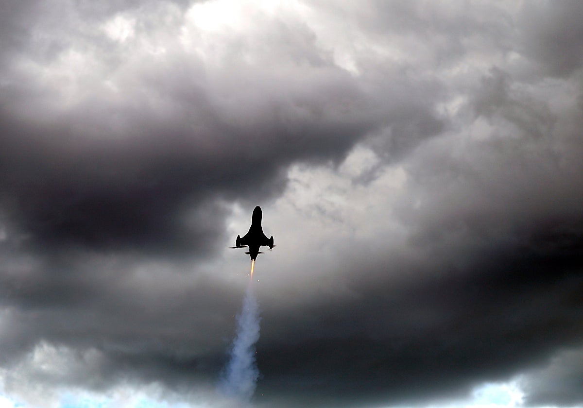 Un dron interceptor de la OTAN durante unas maniobras en Letonia.