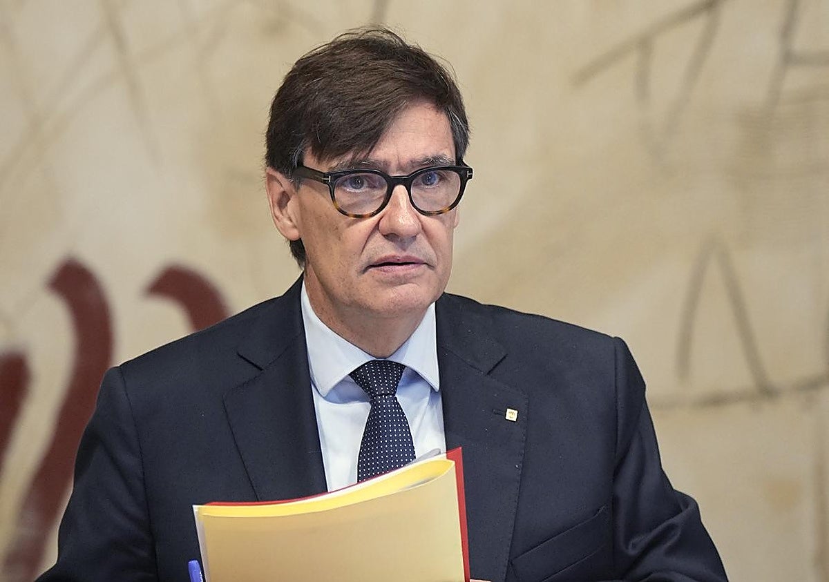 El presidente de la Generalitat, Salvador Illa, durante la reunión semanal del Govern.
