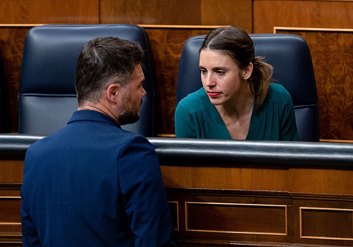 Gabriel Rufián e Irene Montero.