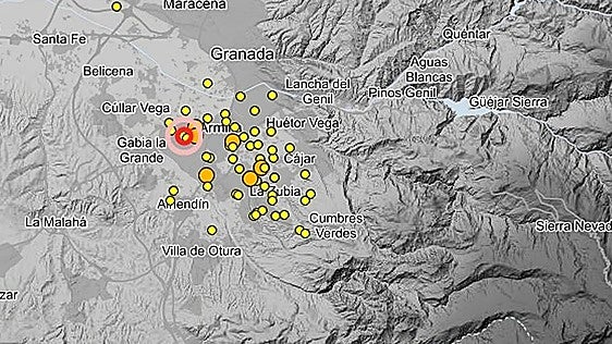 Tres nuevos terremotos sentidos en Granada durante la mañana de este domingo, uno de ellos de 2.0