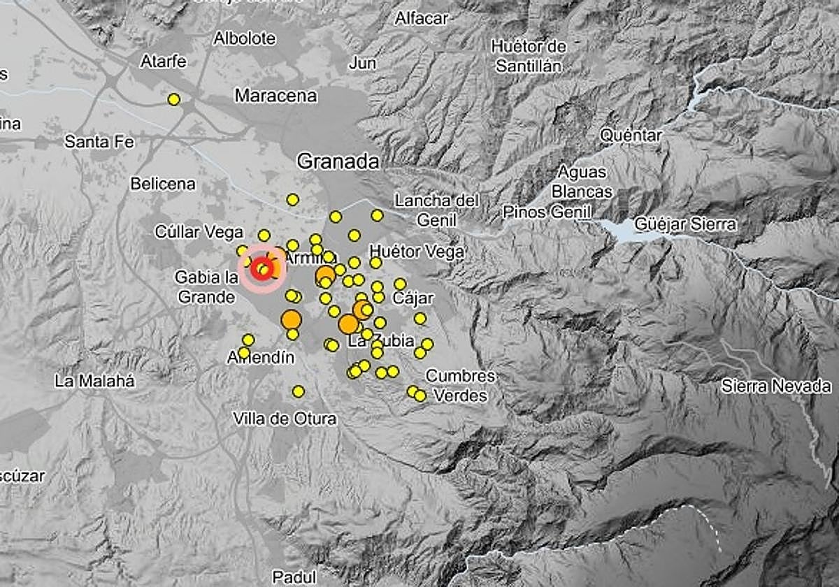 Cuatro terremotos sentidos por la población en una madrugada de leves seísmos en Granada