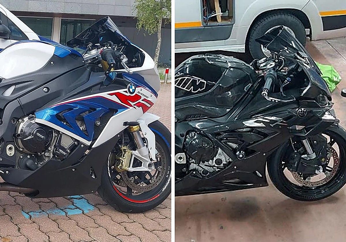Las motos que conducían los jóvenes investigados.