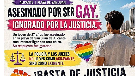 Buscan testigos y que se investigue como crimen homófobo la muerte de un joven en Alicante