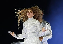Fotografía de archivo del 7 de septiembre de 2025 que muestra a la cantante colombiana Shakira en un concierto de su gira 'Las Mujeres Ya No Lloran World Tour', en Guadalajara (México).