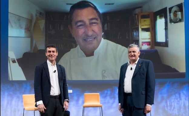 De izquierda a derecha, Alberto Cano, director de Pymes de BBVA en España; Joan Roca, propietario de El Celler de Can Roca y Fernando García de la Cruz, director general de Aceites García de la Cruz.