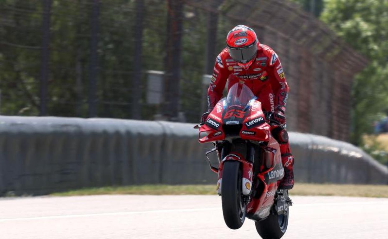Francesco Bagnaia, durante la primera jornada del GP de Alemania. 