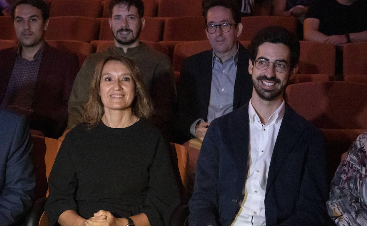 La consejera de Educación, Rocío Lucas, asiste al acto de apertura del curso académico 2022-2023 del Conservatorio Superior de Música de Castilla y León. En la imagen, junto al director del centro Lorenzo Meseguer