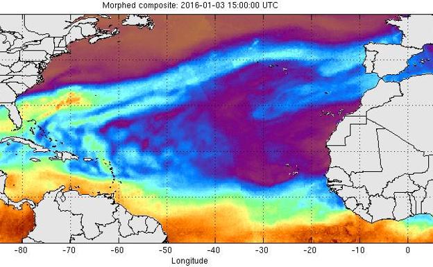 Imagen del río atmosférico que llegó a España en 2016. 