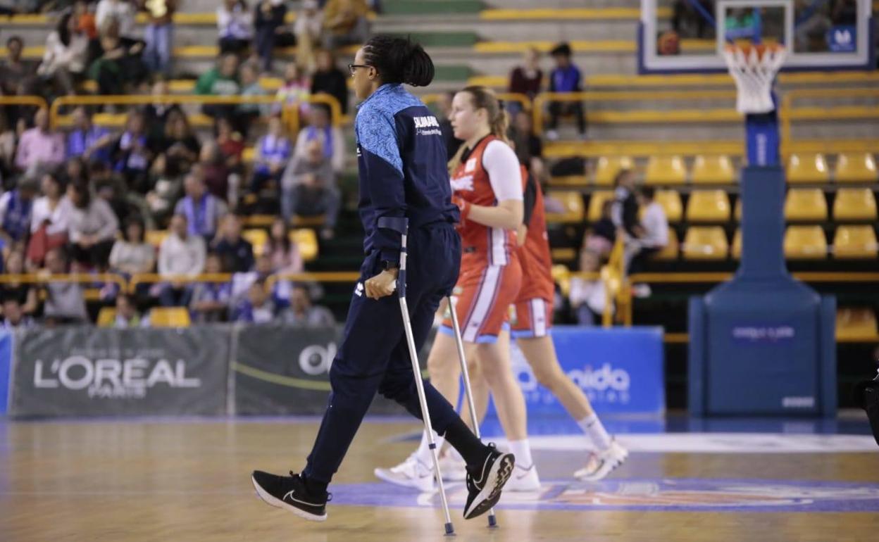 Erica McCalla, el pasado sábado en Würzburg ante Bembibre. 