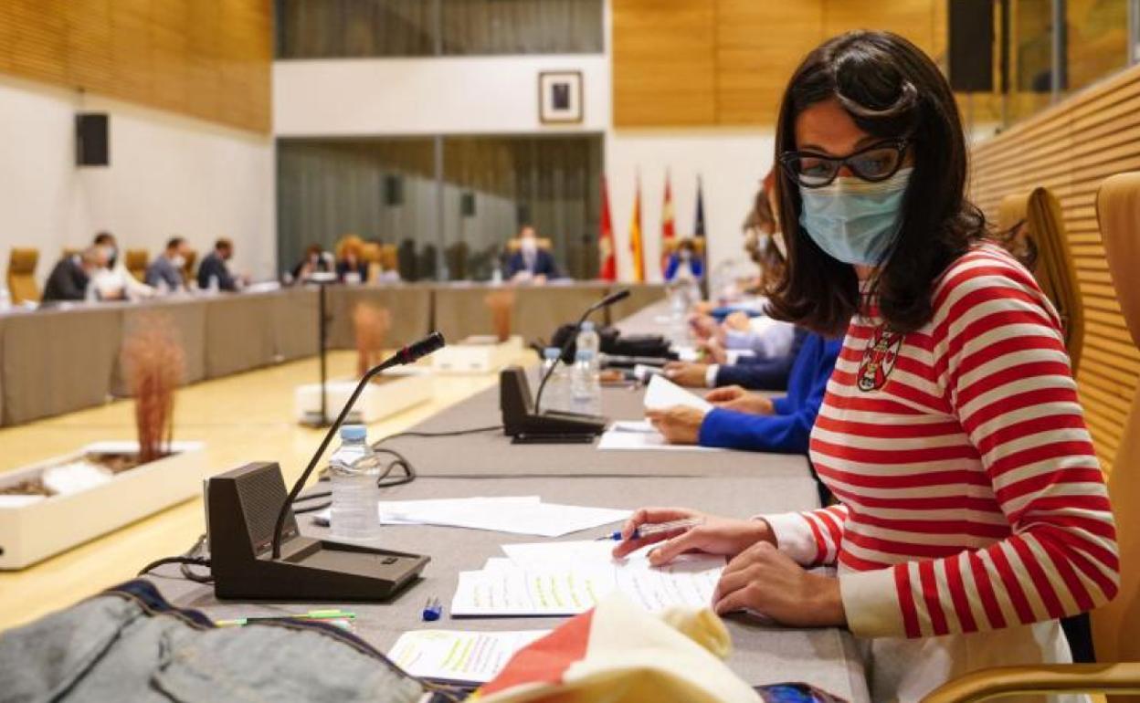 Virginia Carrera, concejala de Izquierda Unida durante un pleno.