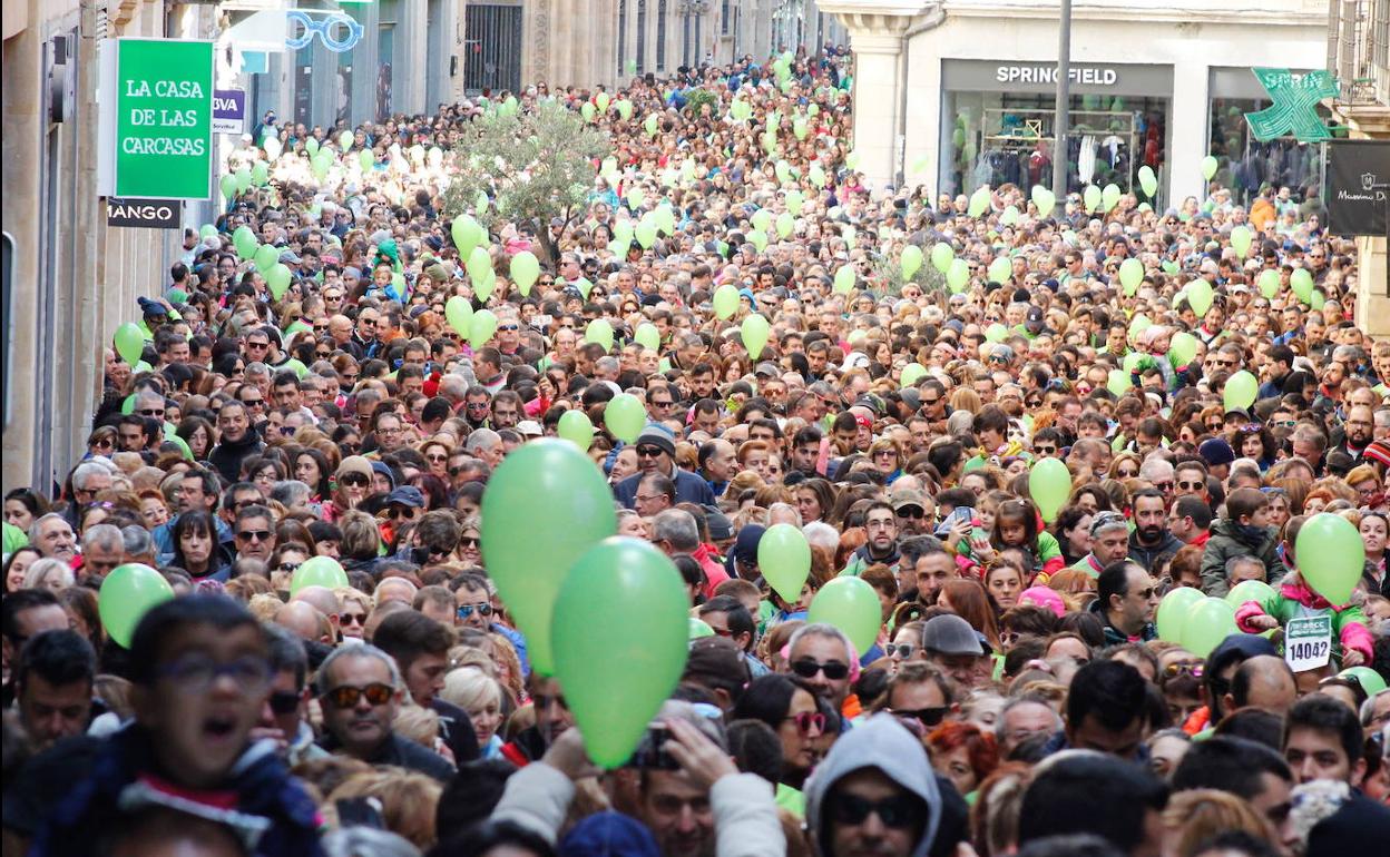 Marcha contra el cáncer en ediciones anteriores en Salamanca. 