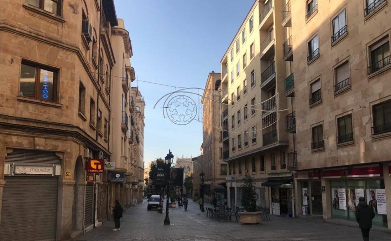 La céntrica calle Zamora esta misma mañana. 
