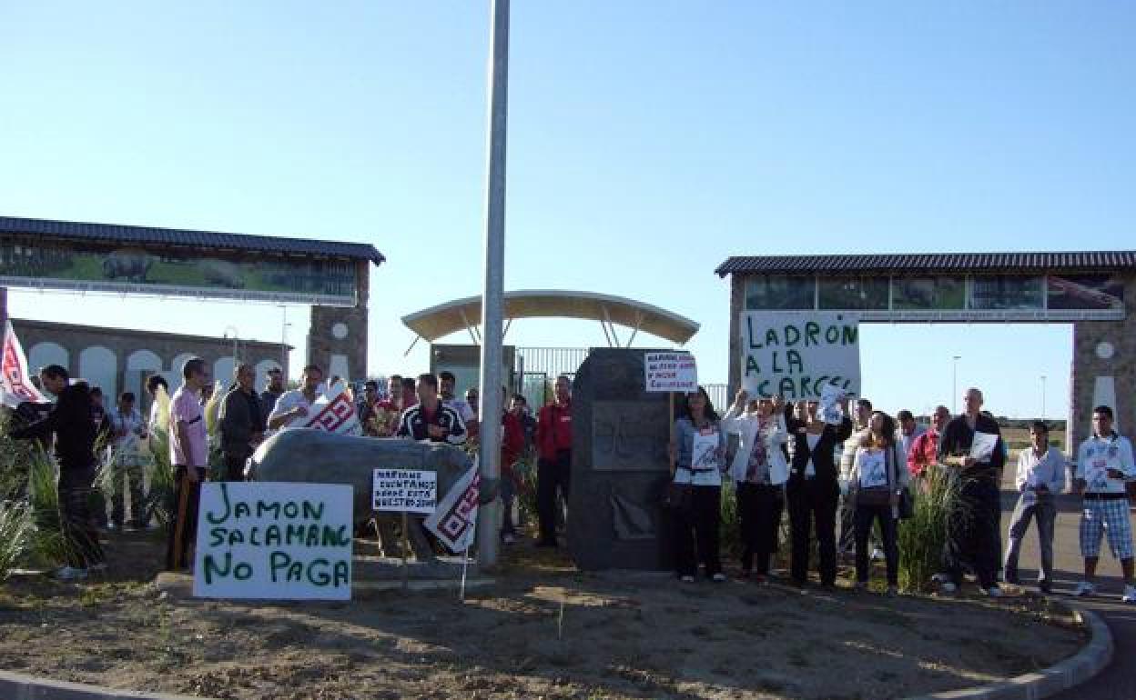 Trabajadores del Grupo MRS, en una protesta previa al concurso de acreedores. 