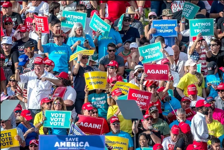 Devoción: Seguidores de Trump en un mitin de Marco Rubio en Miami, Florida.