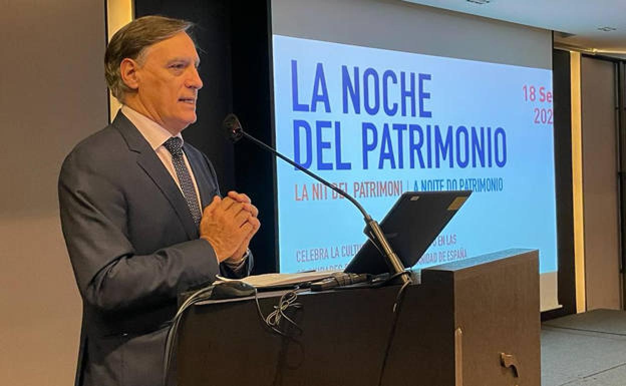 El alcalde de Salamanca, Carlos García Carbayo, en la presentación de las Ciudades Patrimonio. 