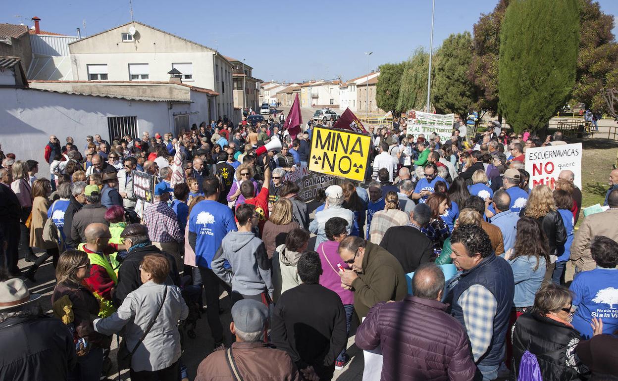 Imagen de archivo de una manifestación contra la mina. 