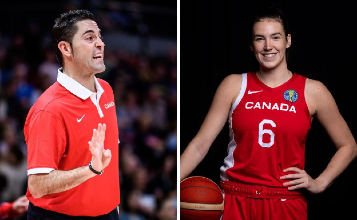 Víctor Lapeña y Bridget Carleton, con Canadá. 