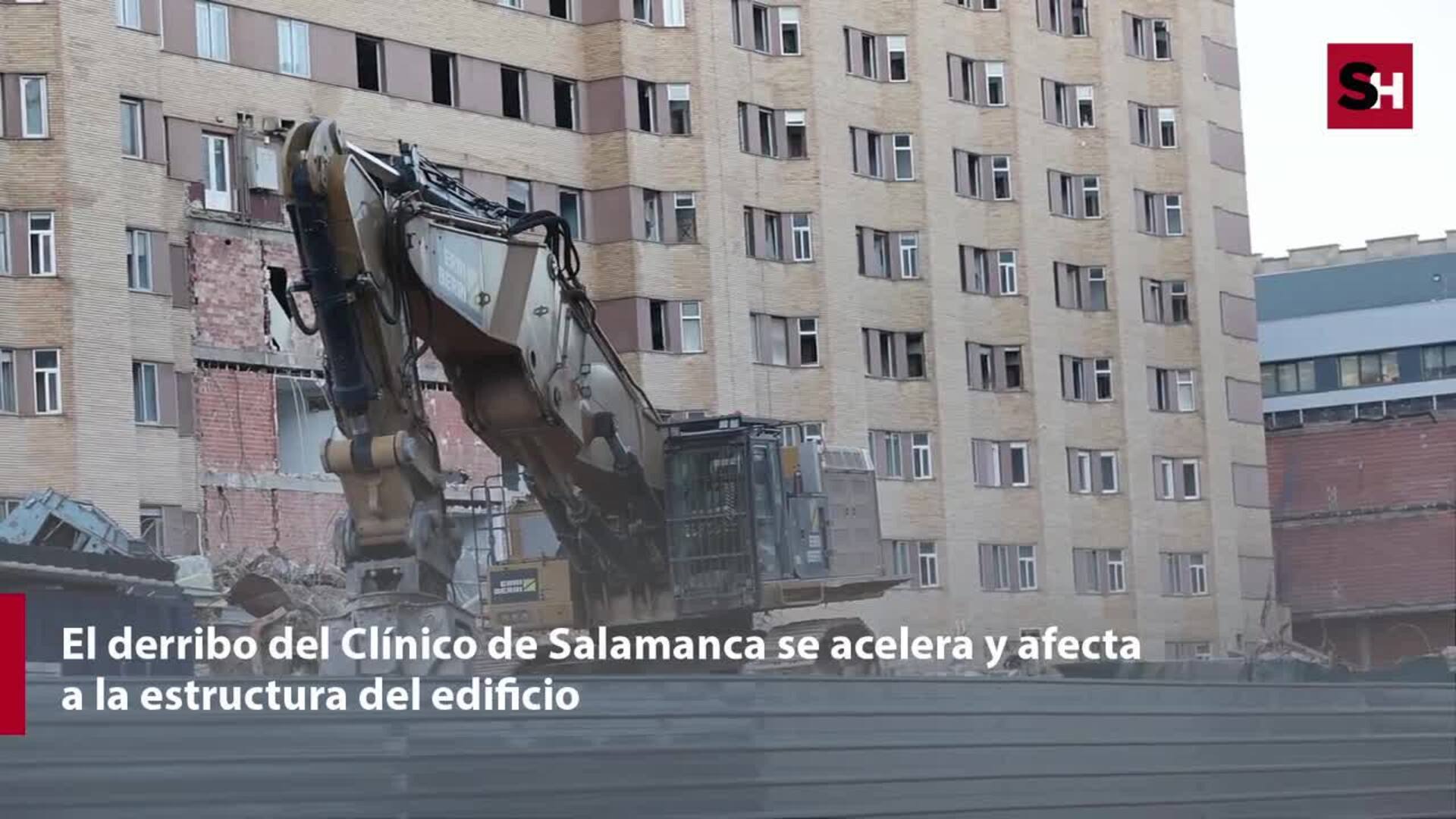 La demolición del viejo clínico avanza a marchas forzadas