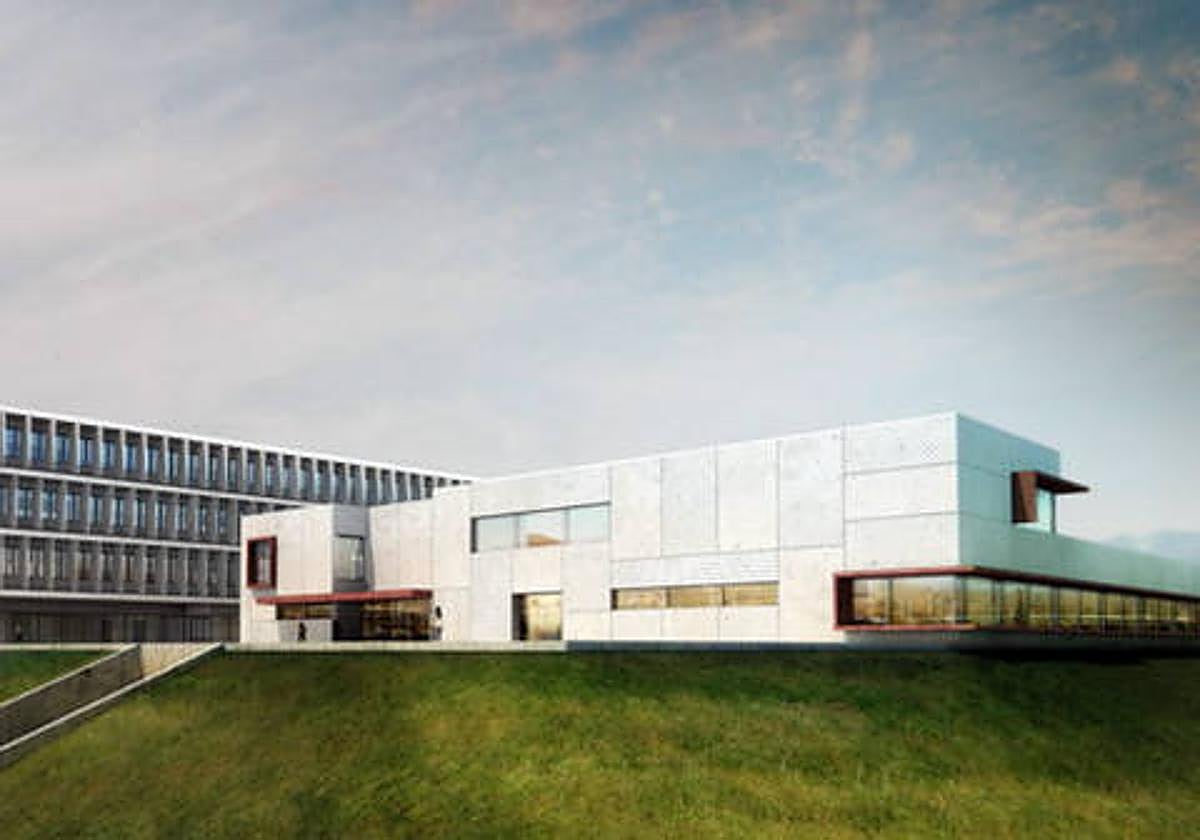 Recreación del futuro centro de salud en el proyecto original.