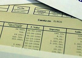 Posiciones de una cuenta corriente bancaria.