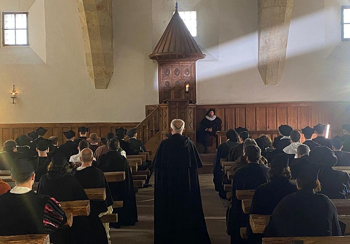Rodaje en Salamanca de 'La controversia de Valladolid: El amanecer de los Derechos Humanos'.