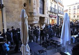 La plaza del Corrillo de Salamanca, abarrotada de turistas hace apenas unos días.