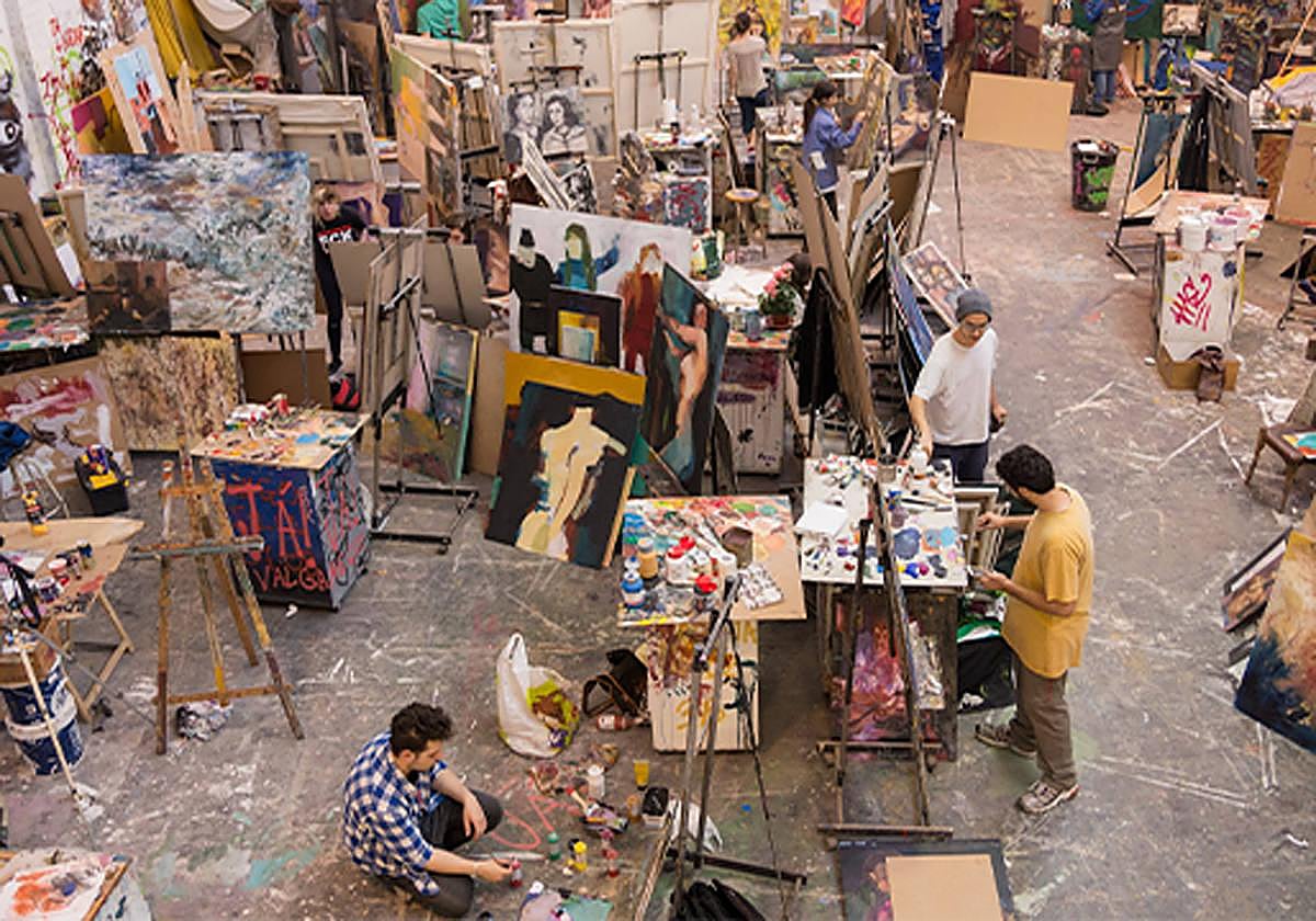 Alumnos de Bellas Artes de la USAL.