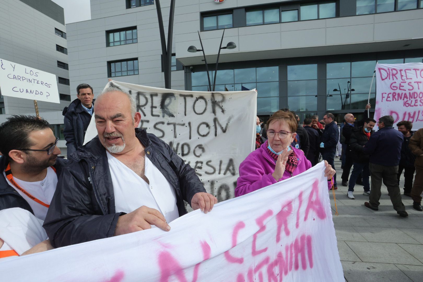 Manifestación en contra de la privatización del mantenimiento del Hospital