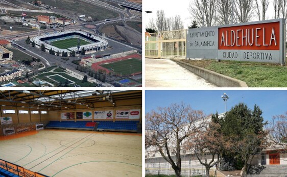 Imagen de diferentes instalaciones deportivas de Salamanca.