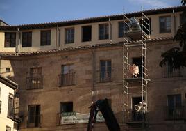 Un edificio de Salamanca en obras.