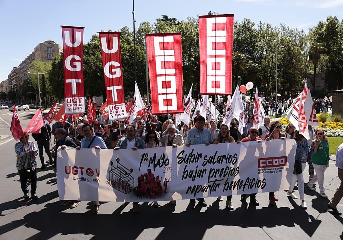 Marcha por el Día Internacional de los Trabajadores en Salamanca