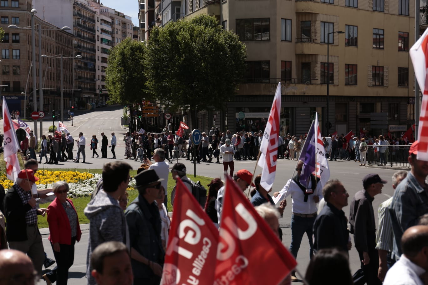 Marcha por el Día Internacional de los Trabajadores en Salamanca