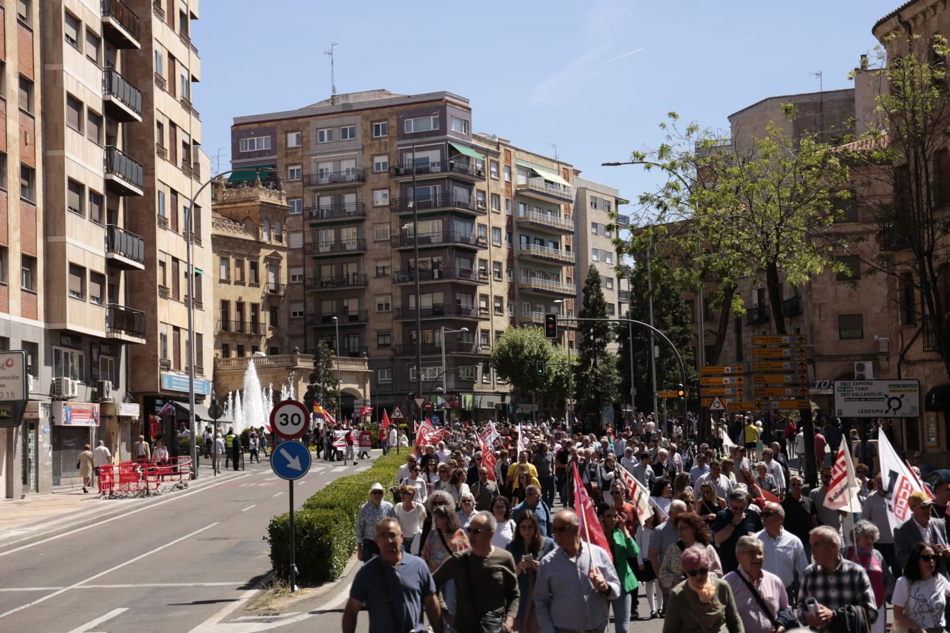 Marcha por el Día Internacional de los Trabajadores en Salamanca