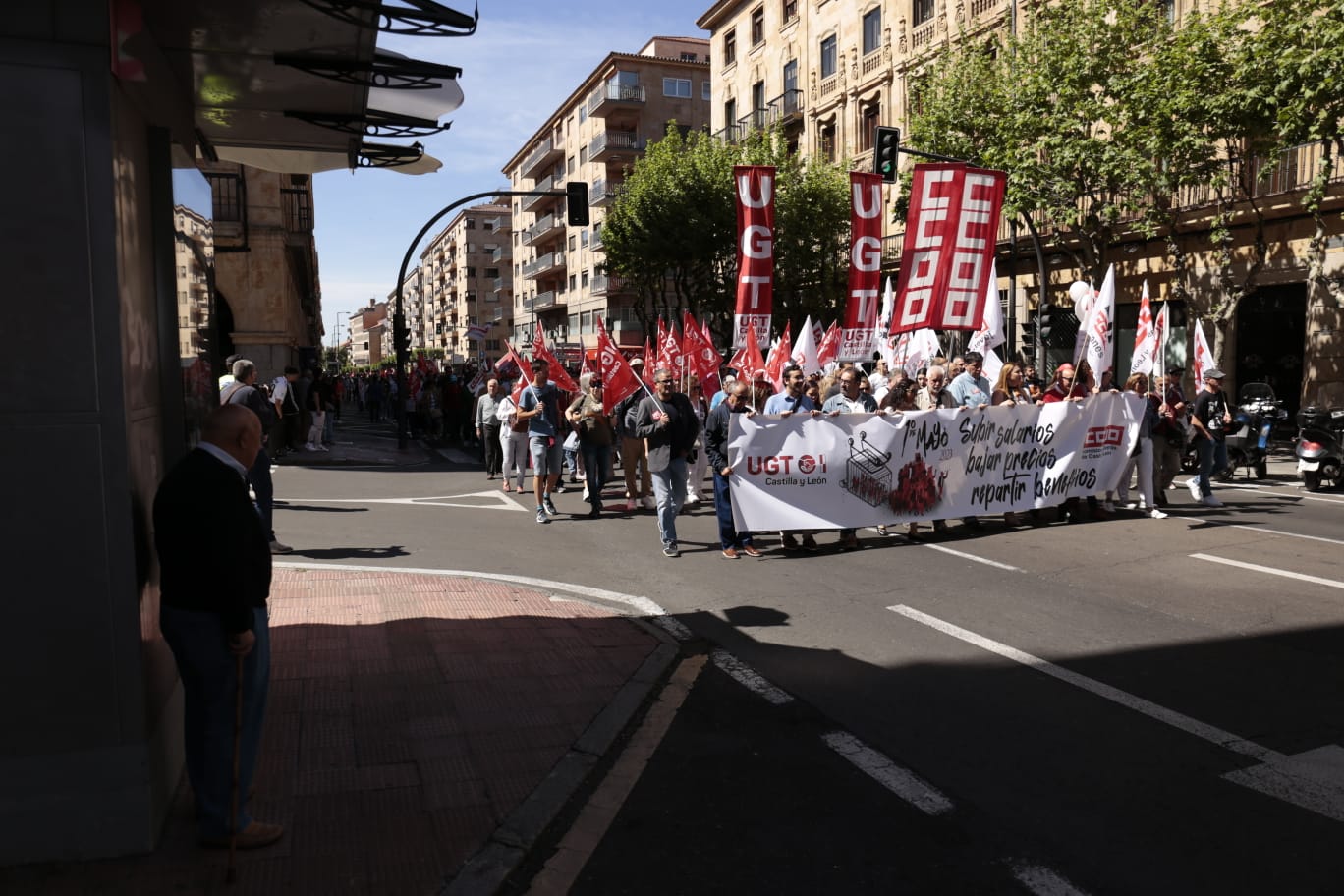 Marcha por el Día Internacional de los Trabajadores en Salamanca
