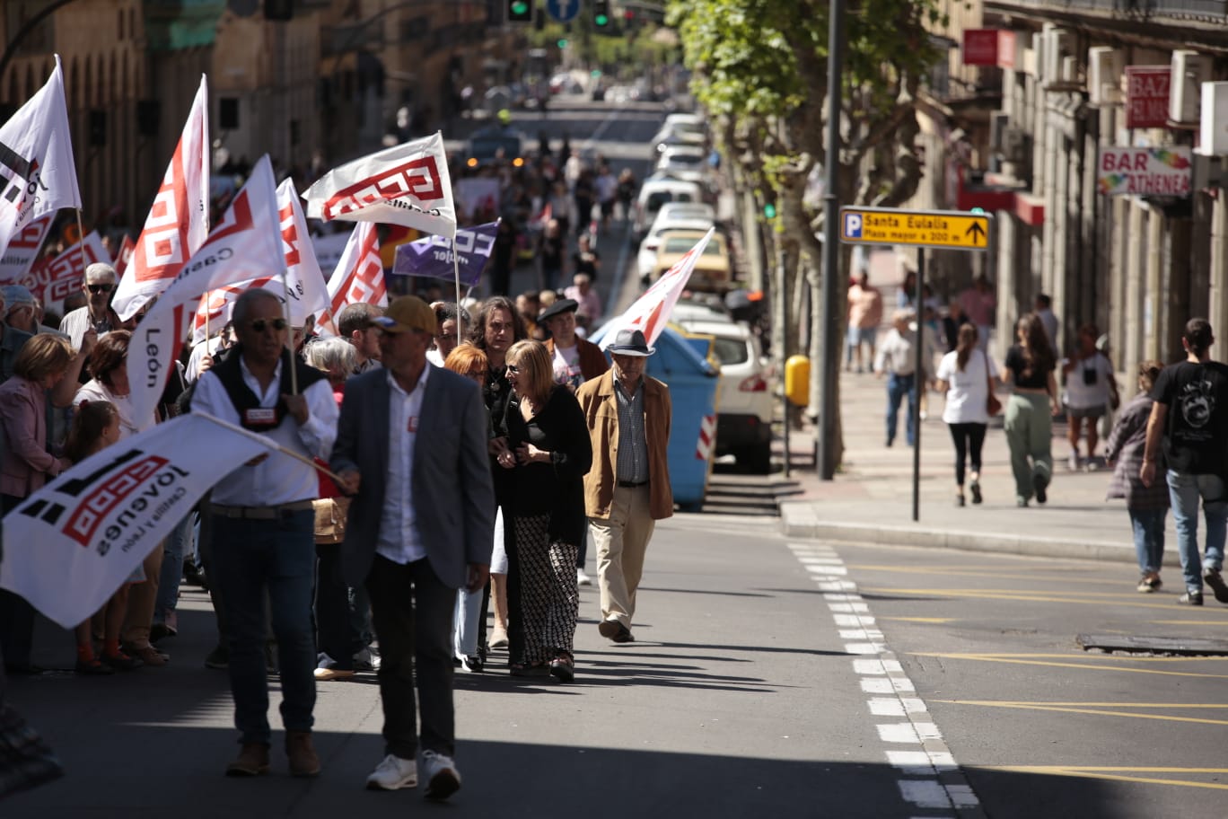 Marcha por el Día Internacional de los Trabajadores en Salamanca