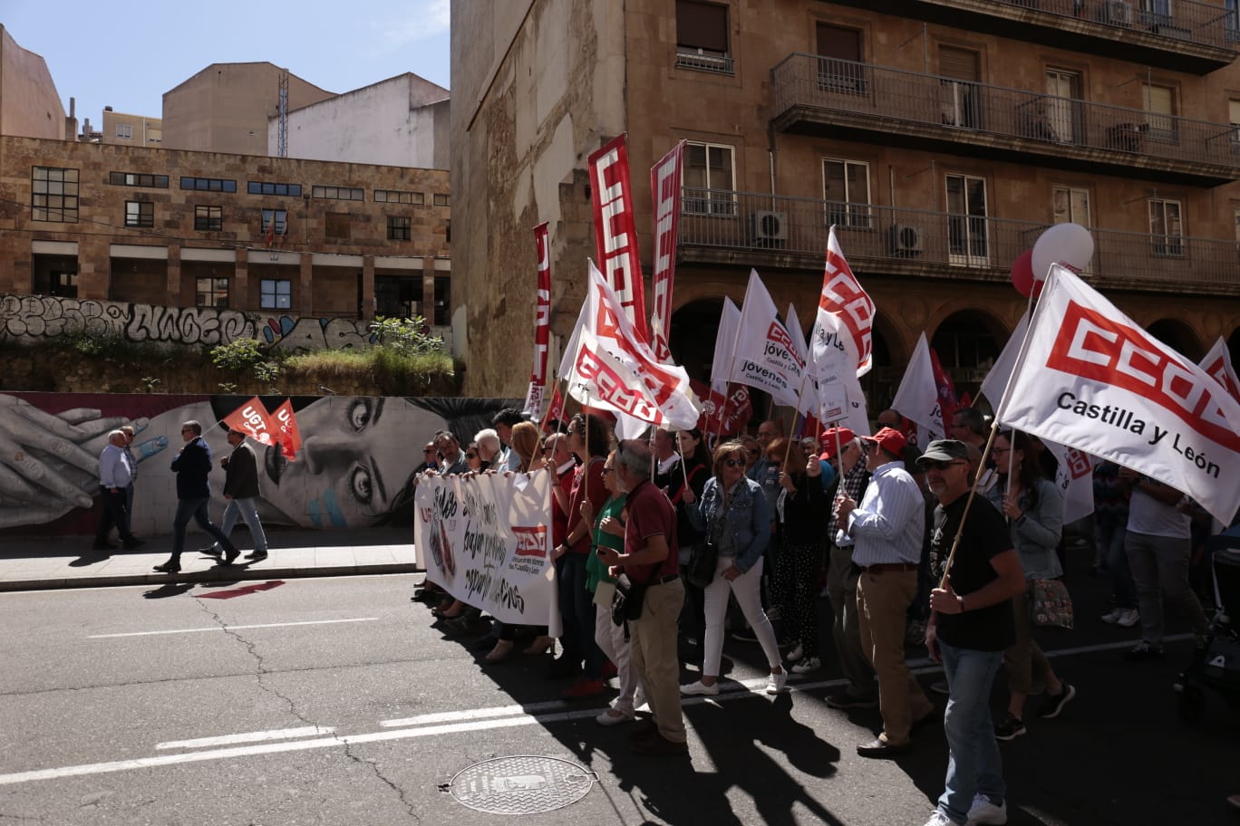 Marcha por el Día Internacional de los Trabajadores en Salamanca