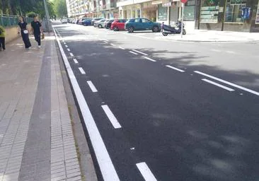 El primer carril prioritario para ciclistas que estrena una avenida de Salamanca