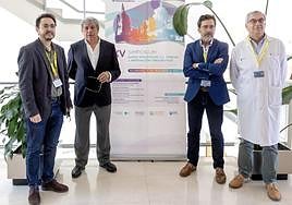 Los coordinadores científicos del simposio Edel del Barco, Juan Jesús Cruz, César A. Rodríguez y Emilio Fonseca.