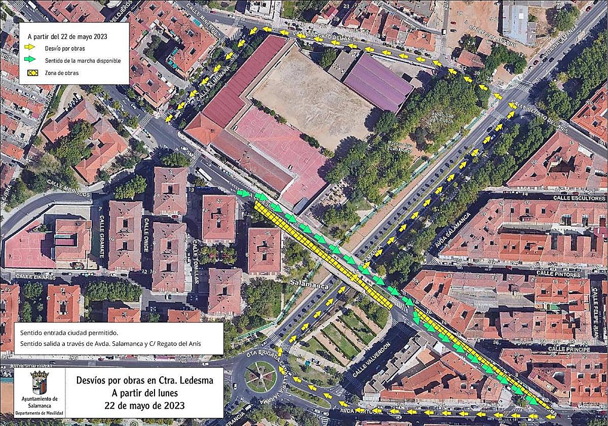 Desvíos por obras en la carretera de Ledesma