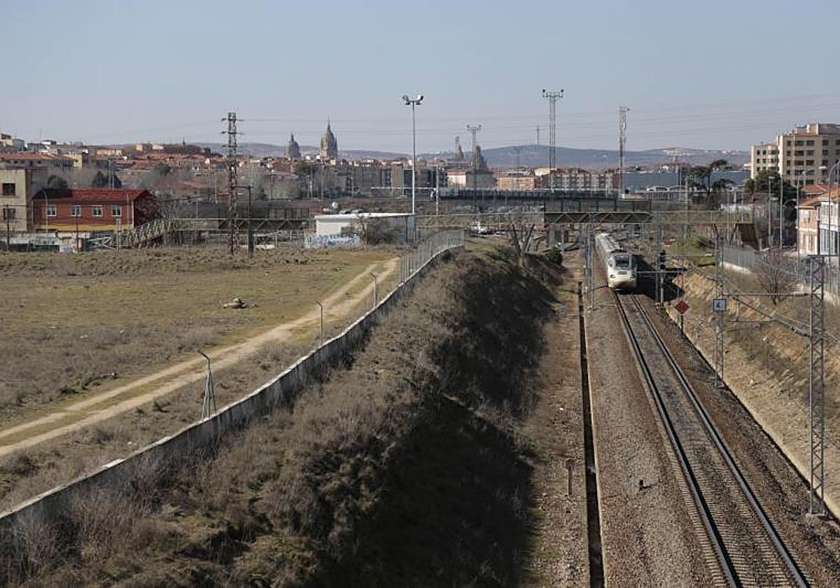 Un tren en las proximidades de Salamanca