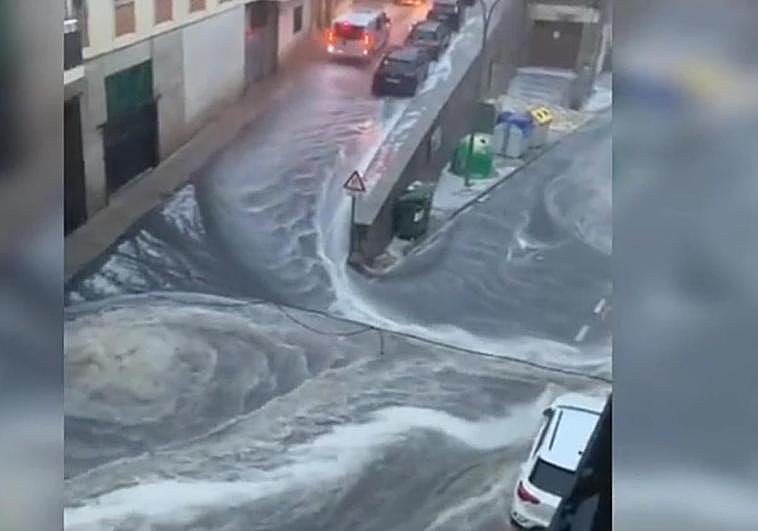 Calles anegadas en Béjar.