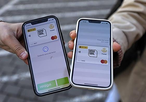 Tarjeta prepago activa en un teléfono móvil del Bono Cultural.
