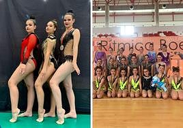 Gimnastas del C.D.Salmantino Gimnasia en las pruebas disputadas el pasado fin de semana.