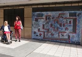 Mural por el Día Mundial de la Persona Refugiada de Cruz Roja en el barrio del Oeste.