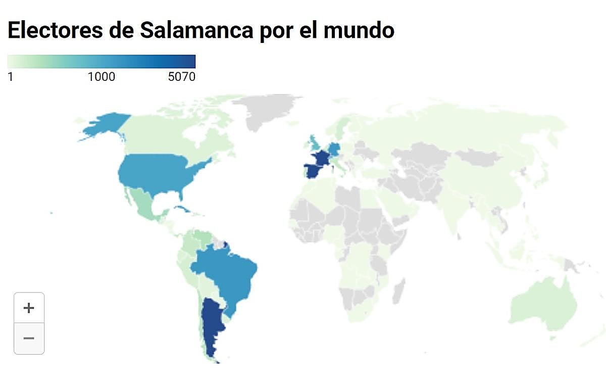 Los electores salmantinos, por medio mundo: de Myanmar a Brunei pasando por los 10.000 en Argentina