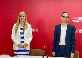 Patricia Martín y David Serrada del PSOE de Salamanca.