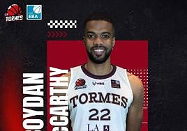 El exterior canario Acoydan McCarthy renueva por el CB Tormes