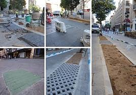 Nuevos alcorques, pavimento drenante y construcción de asientos vegetales.